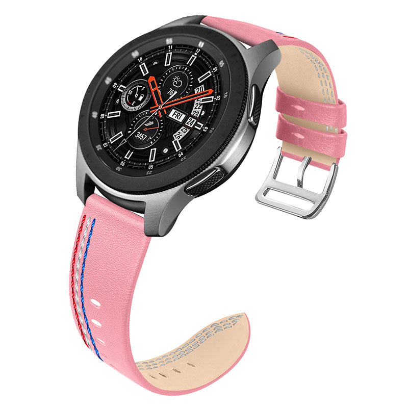 Top Layer Cowhide Genuine Leather Stitching Design Watch Band Strap for Samsung Galaxy Watch3 45mm Watch 46mm Top Layer Cowhide Genuine Leather Stitching Design Watch Band Strap for Samsung Galaxy Watch3 45mm Watch 46mm